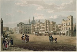 Vue de la Chambre des Lords et des Communes, depuis Old Palace Yard, pub. 1821 par Colnaghi und Co. - Robert the Elder and Younger Havell