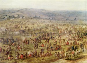 Camp militaire (huile sur cuivre) (détail) - Robert van den Hoecke