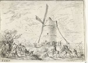 Moulin à vent Paysages avec campements (titre de la série)