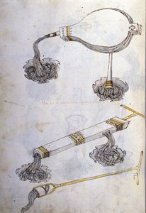 Art de la guerre : étude sur les machines militaires. liquides incendiaires, illustration tirée de 