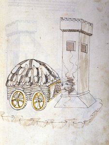 Art de la guerre : étude sur les machines militaires. une machine équipée d