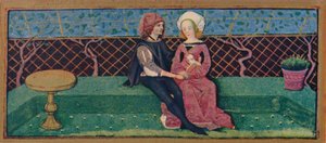 Avril - amoureux dans un jardin, 15ème siècle