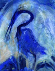 Élégant héron bleu