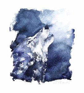Le hurlement du loup au clair de lune