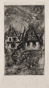 Marché avec parasols, 1866 - Rodolphe Bresdin