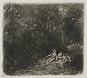 Les baigneurs sous les palmiers - Rodolphe Bresdin