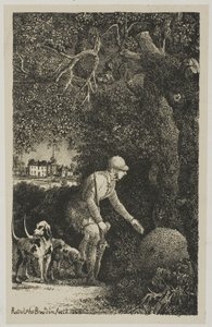 Le diplomate et la fourmilière, illustration pour Fables et Contes par Hippolyte de Thierry-Faletans - Rodolphe Bresdin