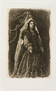 Femme en Costume Médiéval Fantastique - Rodolphe Bresdin