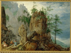 Paysage de montagne avec (cuivre)