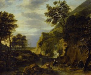 Paysage montagneux avec cascade