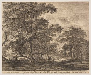 Planche 1, tirée de Six vues dans le bois de La Haye (Verscheÿde Ghesichten) - Roelant Roghman