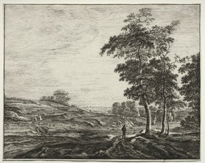 Six vues dans le bois de La Haye: Paysan vu de dos - Roelant Roghman