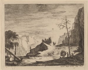 Paysage montagneux avec une charrette: pl.8