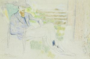 Lytton Strachey écrivant dans le jardin - Roger Eliot Fry
