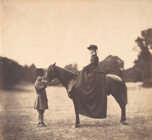 Dame à cheval, années 1850
