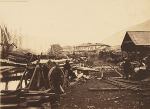 Magasin de chemin de fer du débarcadère, Balaklava - Roger Fenton