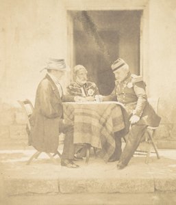 Le Conseil de guerre le matin de la prise du Mamelon. Lord Raglan, Omar Pacha, M..., 1855 - Roger Fenton