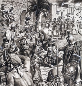Le fermier combattant, extrait de "Masters of Rome" (gouache sur papier) - Roger Payne