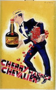 Affiche publicitaire pour la Cerise Maurice Chevalier - Illustration de Roger de Valerio (1886-1951), vers 1935 - Roger de Valerio
