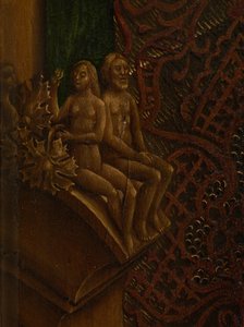 (détail) de Saint Luc dessinant le portrait de la Vierge - Rogier van der (after) Weyden