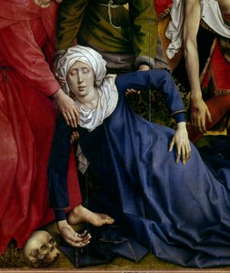 Descente de croix. Détail de la Vierge évanouie. Retable de Rogier Van Der Weyden (1400-1464) 1435. Madrid, Musée du Prado