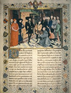 Jean Wauquelin (mort en 1452) présente la traduction des chroniques de Hainaut à Philippe III de Bourgogne - Rogier van der Weyden