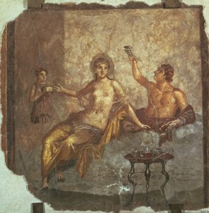 Couple en banquet avec un esclave, d
