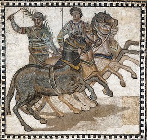 Scène de cirque dans la Rome antique. Mosaïque, 3ème siècle