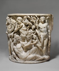 (détail) Sarcophage en marbre avec le Triomphe de Dionysos et les Saisons, c.260-270 AD - Roman