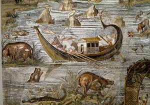 Détail de la mosaïque nilotique de Préneste (Palestrina) du sanctuaire de la déesse Fortune Primigenia, 80 av. J.-C.