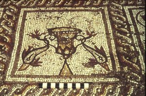 Mosaïque de dauphin, Insula XXVIII, Bâtiment 3, 2e siècle av. J.-C. (mosaïque)
