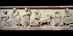 Fragment du sarcophage de Marcus Cornelius Statius Vers 150 après J.-C. - Rome antique : Face d