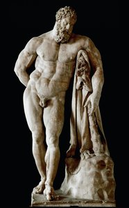 Hercule Farnèse Colossale sculpture en marbre de Glycon des thermes de Caracalla à Rome d