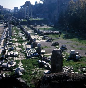 Emplacement où la Basilique Julia a été commencée par César vers 54 av. J.-C. et achevée par Auguste (Octavien) (63 av. J.-C. - 14) - Forum romain, Rome - Roman