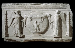 Fragment de relief en marbre de la Plaza de la Consolazione à Rome - Roman
