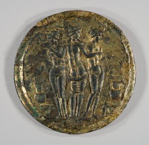 Miroir avec représentation des Trois Grâces, 2ème siècle