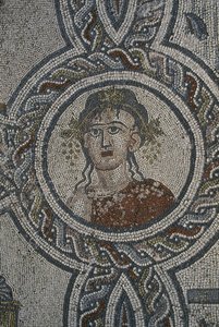 Mosaïque des Quatre Saisons, Maison de Dionysos, détail, tête - Roman
