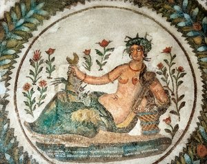 Travail de mosaïque représentant la Déesse de l