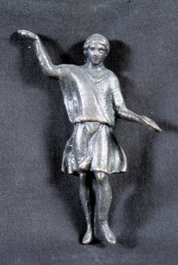 Offrande statuette en bronze, coll. privée, 2e siècle. Présumée par les pèlerins au temple de Mars. - Roman