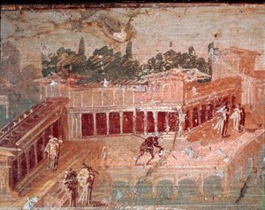 Pan musicien, parmi les nymphes (détail) (fresque)