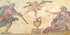 Poséidon et Amymone, Maison de Dionysos, Paphos, Chypre (mosaïque) - Roman