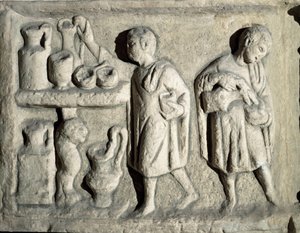 Art romain : « Domestique au travail » Ier siècle ap. J.-C. Rome, Museo della Civiltà Romana - Roman