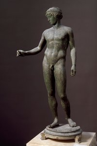 Art romain : « Éphèbe » Sculpture en bronze d