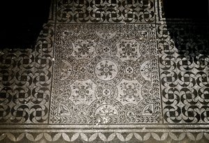 Art romain : détail des mosaïques du sol de la Villa Adriana à Tivoli - Roman