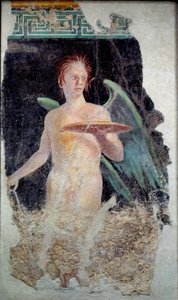 Art romain : fresque du génie ailé de Pompéi - Fin du 1er siècle av. J.-C. - Roman