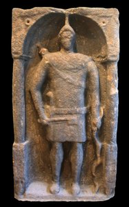Pierre tombale romaine représentant un archer hamien (syrien), vers 125-40 après J.-C.