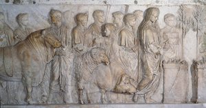 Art antique romain : sacrifice au dieu Mars : 