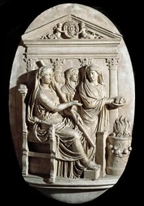 Art romain : une scène de sacrifice à Vesta (Hestia) de la Villa Albani - Roman