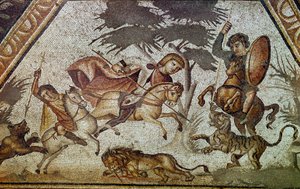 Art romain : mosaïque des saisons de la villa de Constantin « Daphné » (détail)