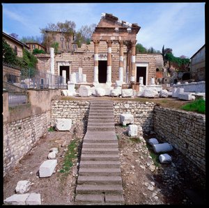 Art romain : vue du Capitole (capitolium), 73 après J.-C., Brescia, Italie